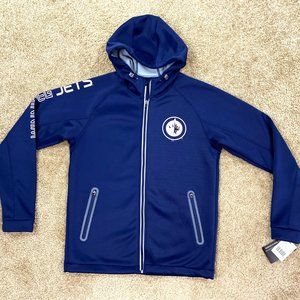 WINNEPEG JETS Full Zip NHL Hooded Track Jacket Full Zip BLUE L XL 2X